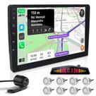 Kit Multimídia 9 Polegadas + Câmera Ré + Sensor 8 Pontos Prata Toyota Corolla 2003 2004 2005 2006 2007 Android Auto Carplay