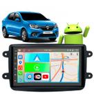Kit Multimidia Android 7 polegadas Logan 2011 a 2024 CarPlay BT Waze Wifi Rádio