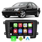 Kit Multimidia Android-Auto/Carplay Classe C 2001 2002 2003 2004 7" Voz Google Siri Tv Bluetooth