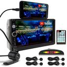 Kit Multimídia + Câmera Ré + Sensor Ré Preto Fosco Emborrachado Tigra Bluetooth USB 7 Polegadas Espelhamento
