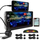 Kit Multimídia + Câmera Ré + Sensor Ré Preto Hyundai Tucson 2010 2011 2012 2013 Bluetooth USB 7 Polegadas Touch Espelhamento