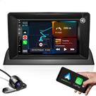 Kit multimidia função carplay espelhamento e bluetooth + moldura 7 polegadas clio g2 + camera de ré