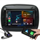 kit multimidia mp5 com bluetooth espelhamento e carplay + moldura de 7 polegadas + camera de ré