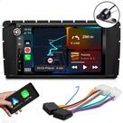 kit multimidia mp5 com bluetooth espelhamento e carplay + moldura de 7 polegadas + chiciote
