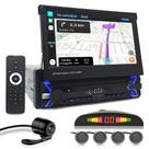 Kit Multimídia Tela Retrátil + Câmera Ré + Sensor Ré Grafite Duster 2017 2018 2019 2020 Espelhamento USB