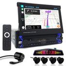 Kit Multimídia Tela Retrátil + Câmera + Sensor Ré Preto Fosco Corolla 2013 2014 2015 2016 2017 Espelhamento USB