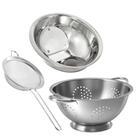 Kit Multiuso Escorredor de Arroz, Macarrão e Peneira Aço Inox Prime - Quality House