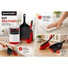 Kit Multiuso Powermaid Pano Lavável Reutilizável + Pá com Escovinha Limpeza Prática