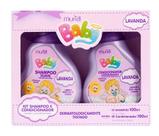 Kit muriel baby shampoo e condicionador lavanda suave 100ml hidrata e perfuma