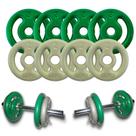 Kit Musculação Halter Anilhas Barra 40cm + Presilha D Brinde