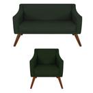 Kit Namoradeira + 01 Poltronas Decorativa Gabriela Suede Verde - Dominic Decor Kit Namoradeira + 01 Poltronas Decorativa Gabriela Suede Verde - Dominic Decor