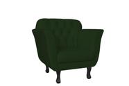 Kit Namoradeira + 1 Poltrona Decorativa Dália Suede Verde Pés Madeira Ms Decor