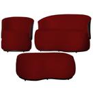 Kit Namoradeira + 1 Poltrona + Puff Decorativo Beatriz Orgânico Composê Couro Marrom Couro Vermelho Ms Decor Kit Namoradeira + 1 Poltrona + Puff Decorativo Beatriz Orgânico Composê Couro Marrom Couro Vermelho Ms Decor