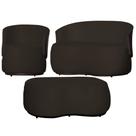 Kit Namoradeira + 1 Poltrona + Puff Decorativo Beatriz Orgânico Composê Couro Marrom Suede Marrom Ms Decor