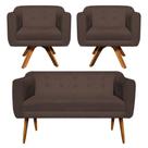 Kit Namoradeira 2 Lugares E 2 Poltronas Julia Marrom