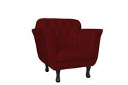 Kit Namoradeira + 2 Poltronas Decorativa Dália Suede Marsala Pés Madeira Ms Decor