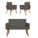 Kit Namoradeira + 2 Poltronas Decorativas Balaqui Decor
