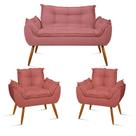 KIT Namoradeira + 2 Poltronas Decorativas Luxo Sala de Estar KIT Namoradeira + 2 Poltronas Decorativas Luxo Sala de Estar