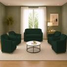 Kit Namoradeira + 4 Poltronas Decorativas Para Sala Mila Suede Cores Pé de Plastico Cromado Kit Namoradeira + 4 Poltronas Decorativas Para Sala Mila Suede Cores Pé de Plastico Cromado