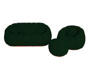 Kit Namoradeira Mais Poltrona e Puff Concha Fixo Boucle - Estopar Kit Namoradeira Mais Poltrona e Puff Concha Fixo Boucle - Estopar