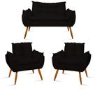 KIT Namoradeira Opala + 2 Poltronas para Sala Balaqui Decor