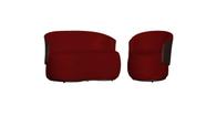 Kit Namoradeira + Poltrona Decorativa Beatriz Orgânica Composê Couro Marrom Couro Vermelho Mz Decor