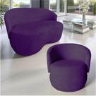 Kit Namoradeira + Poltrona Decorativa Beatriz Orgânica Veludo Roxo Kit Namoradeira + Poltrona Decorativa Beatriz Orgânica Veludo Roxo
