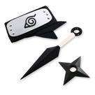 Kit Naruto Bandana Da Folha + Kunai 22Cm + Shuriken 10Cm
