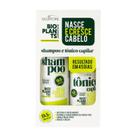 Kit nasce e cresce acelera cabelo estimula o crescimento contra queda e calvice sh 300ml e tonico140ml