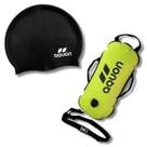 Kit Natação Boia Sinalizadora 20l E Touca De Silicone Aquon Swim
