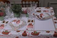 Kit Natal 16peças 8 Guardanapos 8 Porta Talher Cozinha Mesa Posta Decoração Natalina Ceia, Jantar