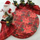 Kit natal xadrez jogo americano capa sousplat de 10 pçs Kit natal xadrez jogo americano capa sousplat de 10 pçs