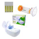 Kit Nebulização Nebulizador + Espaçador + Soro 50 Ml G-tech