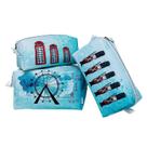 Kit Nécessaire Box com 03 Peças Coleção Aquarela, Londres