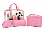 Kit Necessaire Feminina 4 Peças Maquiagem Viagem Bolsa -