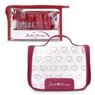 Kit Necessaire Transparente Com Frascos Ideal Para Viagens E Bagagem De Mão - Rosa Kit Necessaire Transparente Com Frascos Ideal Para Viagens E Bagagem De Mão - Rosa
