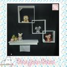 Kit Nichos Diagonal + Prateleira com Varão MDF - Branco