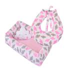Kit ninho bebê + almofada amamentar amamentação - menino/menina - gota rosa