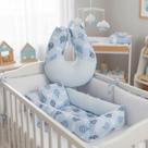 Kit Ninho Redutor com Almofada Amamentação para Bebê Menino Balão Azul