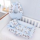 Kit Ninho Redutor com Almofada Amamentação para Bebê Menino Nuvem Azul