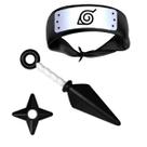 Kit ninja naruto shippden kunai+shuriken+bandana 3pç 1118