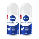 Kit NIVEA Desodorante Antitranspirante Roll On Protect & Care 50ml