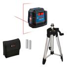 Kit Nível a Laser Bosch com TRIPÉ PROFISSIONAL, 12m, 2 Linhas Vermelha, Acessórios Inclusos Pronto para Uso GLL 1222