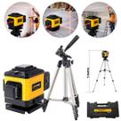 Kit Nível a Laser Profissional 3D com Tripé 12 Linhas com Tripé Telescópico e Controle Remoto