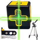 Kit Nível Laser 2 Linhas Verde 20 Mts Com Tripé E Suporte