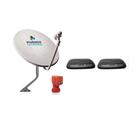 Kit nova parabolica digital vivensis com 2 receptores, 1 ku duplo e 1 antena