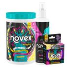 Kit Novex Santo Black Poderoso: Creme De Tratamento 1kg, Leave-In Day After 300ml e Gel Para Baby Hair 60g Kit Novex Santo Black Poderoso: Creme De Tratamento 1kg, Leave-In Day After 300ml e Gel Para Baby Hair 60g