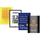 Kit O Poder do Hábito + Seja Foda! + Como Fazer Amigos e Influenciar Pessoas + As 48 Leis do Poder - Capa Dura - Exclusivo JK Livraria