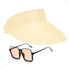 Kit Óculos de Sol Feminino Vintage + Viseira Moda Praia Leve Verão Esporte Kit Óculos de Sol Feminino Vintage + Viseira Moda Praia Leve Verão Esporte