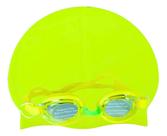 kit oculos e touca silicone natação infantil para menino e menina resistente à prova dágua lisa
